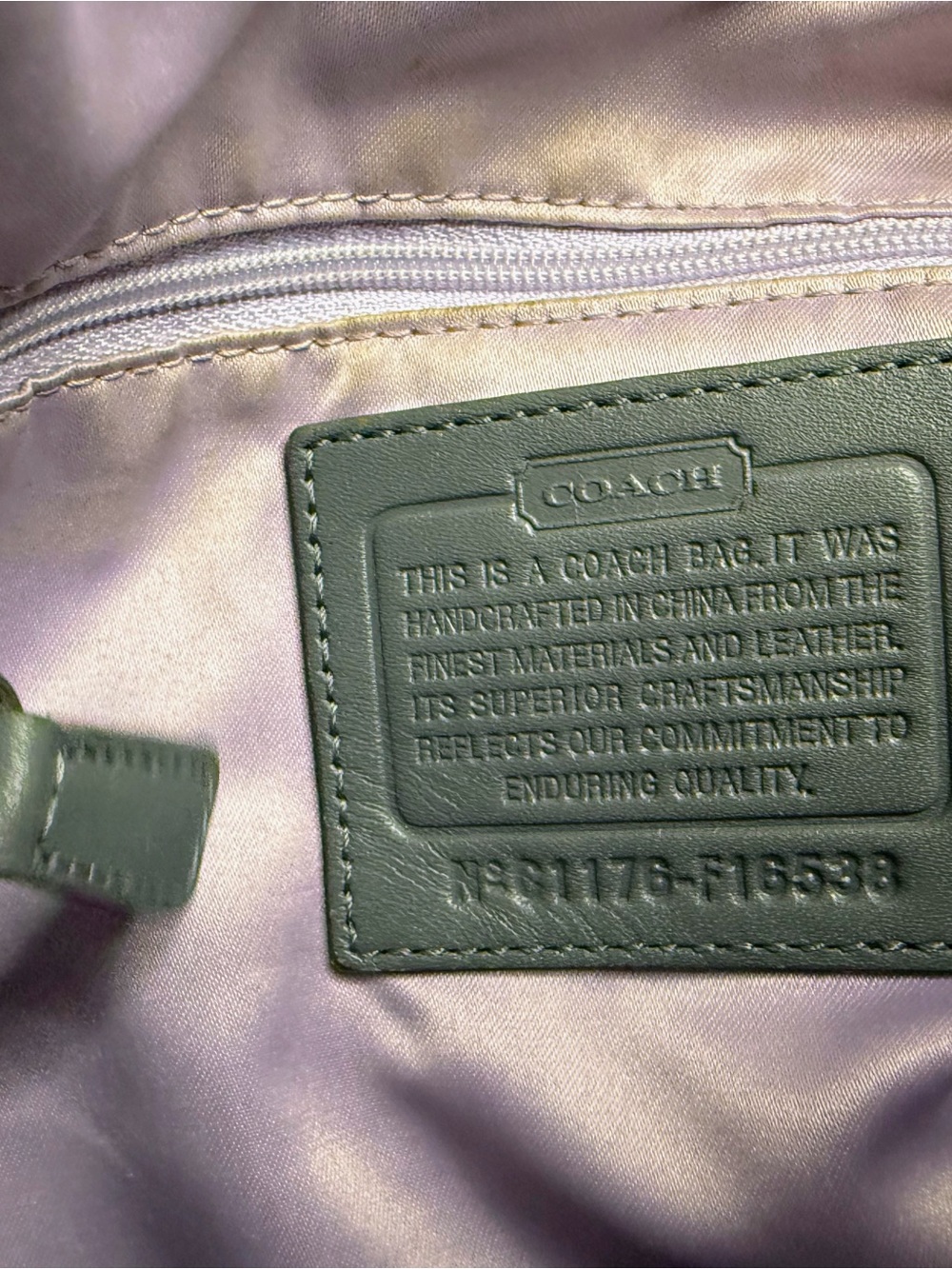Coach F16538 Signature Jacquard Hobo Shoulder Bag Silver Gray Lilac Lining VGUC - Picture 9 of 10
